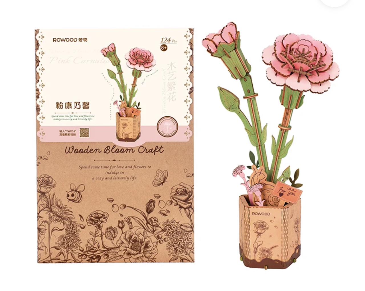Puzzle 3D Flores - Claveles Rosadas